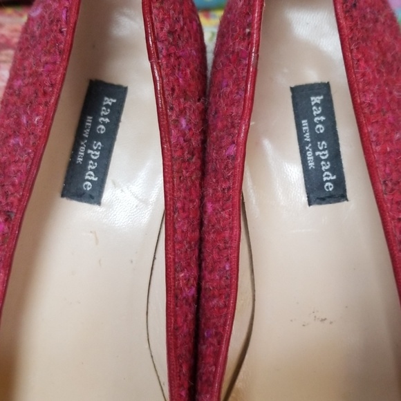 Kate Spade Raspberry Tweed Flats - Picture 2 of 7